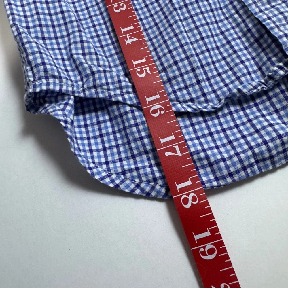 Ralph Lauren Kids Blue Gingham Cotton Button Down Shirt Size 4T Long Sleeve